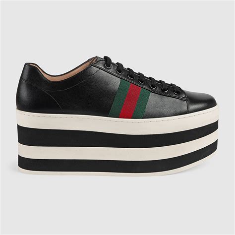 gucci leather platform shoes|gucci platform shoes for women.